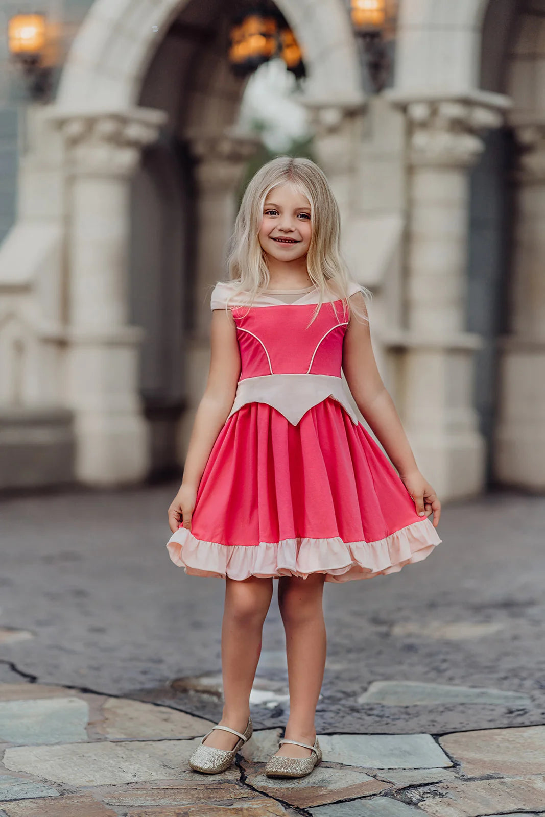 Only Little Once Designs Make it Pink Sleeping Beauty Twirl Dress