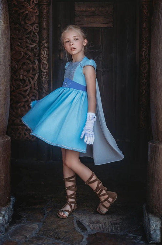 Elsa Dress and Cape Set by Only Little Once Designs