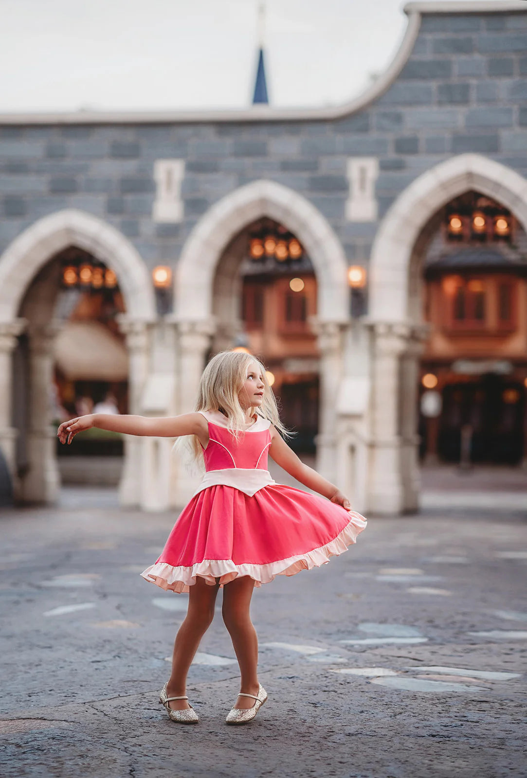 Only Little Once Designs Make it Pink Sleeping Beauty Twirl Dress