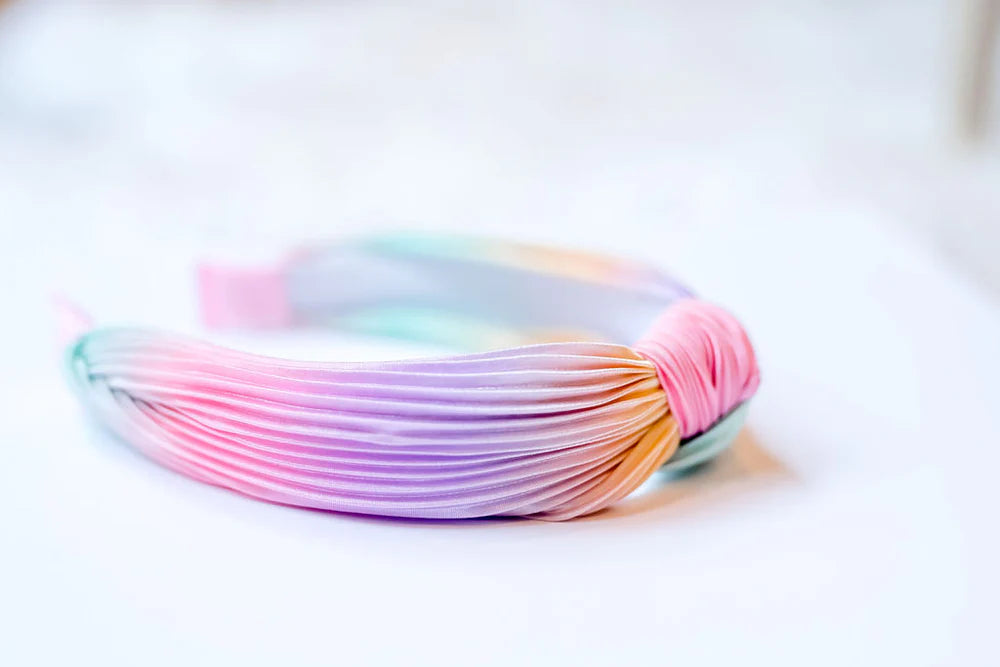 Cheeky Plum Pleated Knotband Rainbow