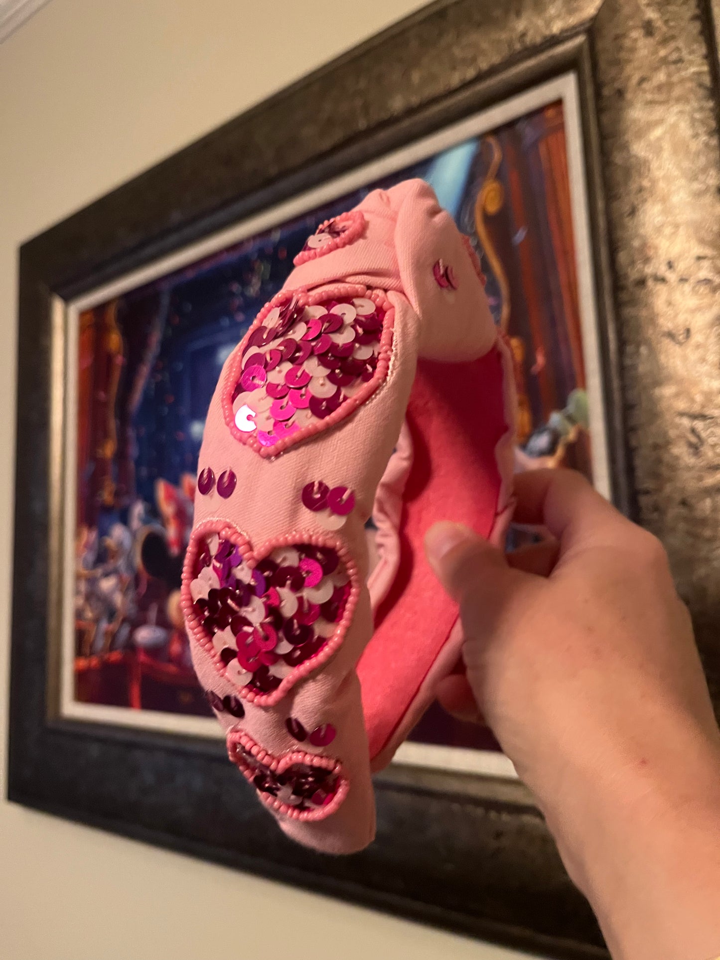 Valentines Beaded Heart Headband