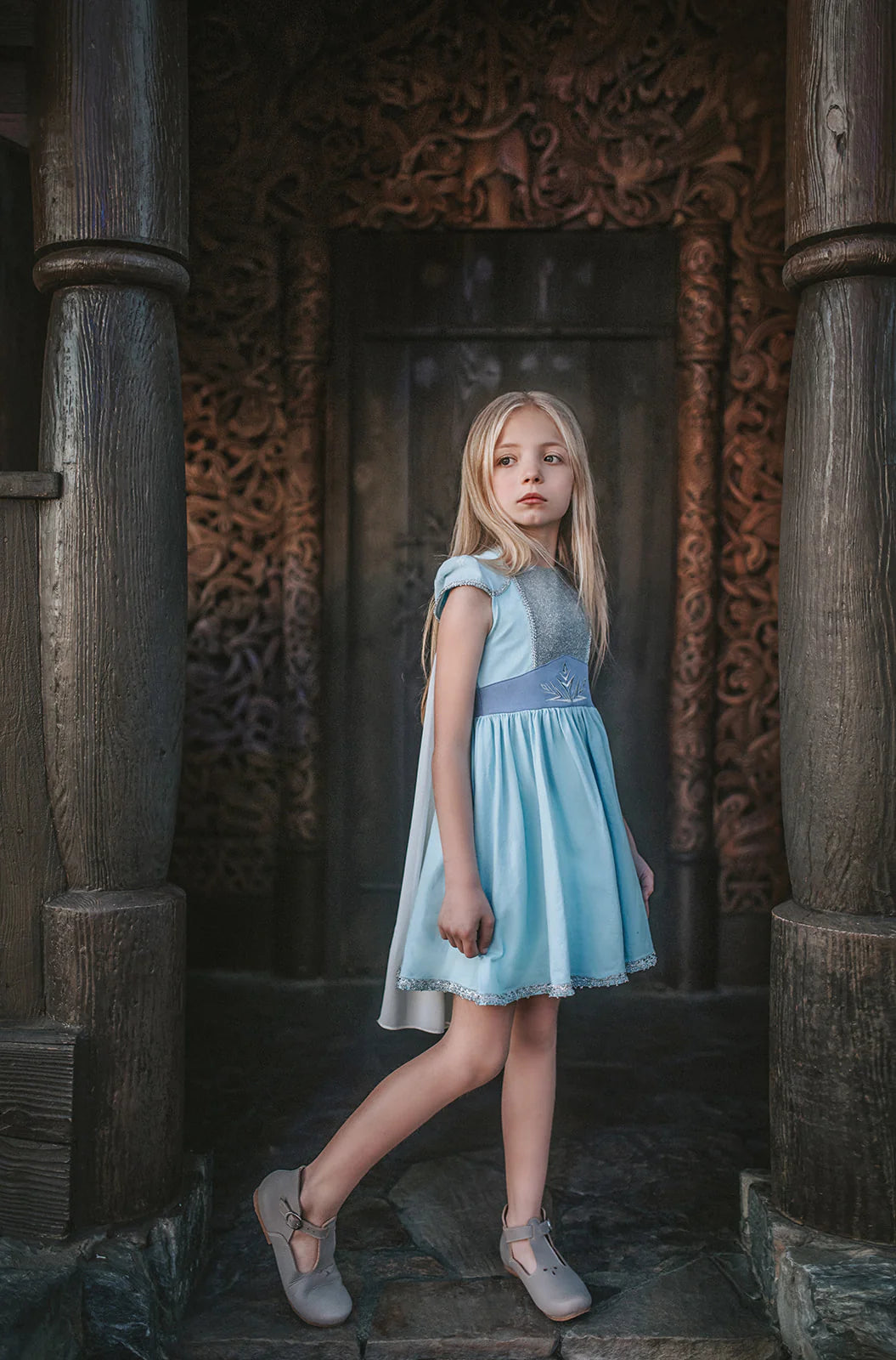 Only Little Once Designs Ice Queen Dress and Cape Set