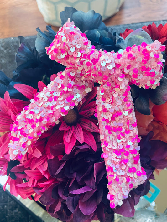Pink Sequin Bow