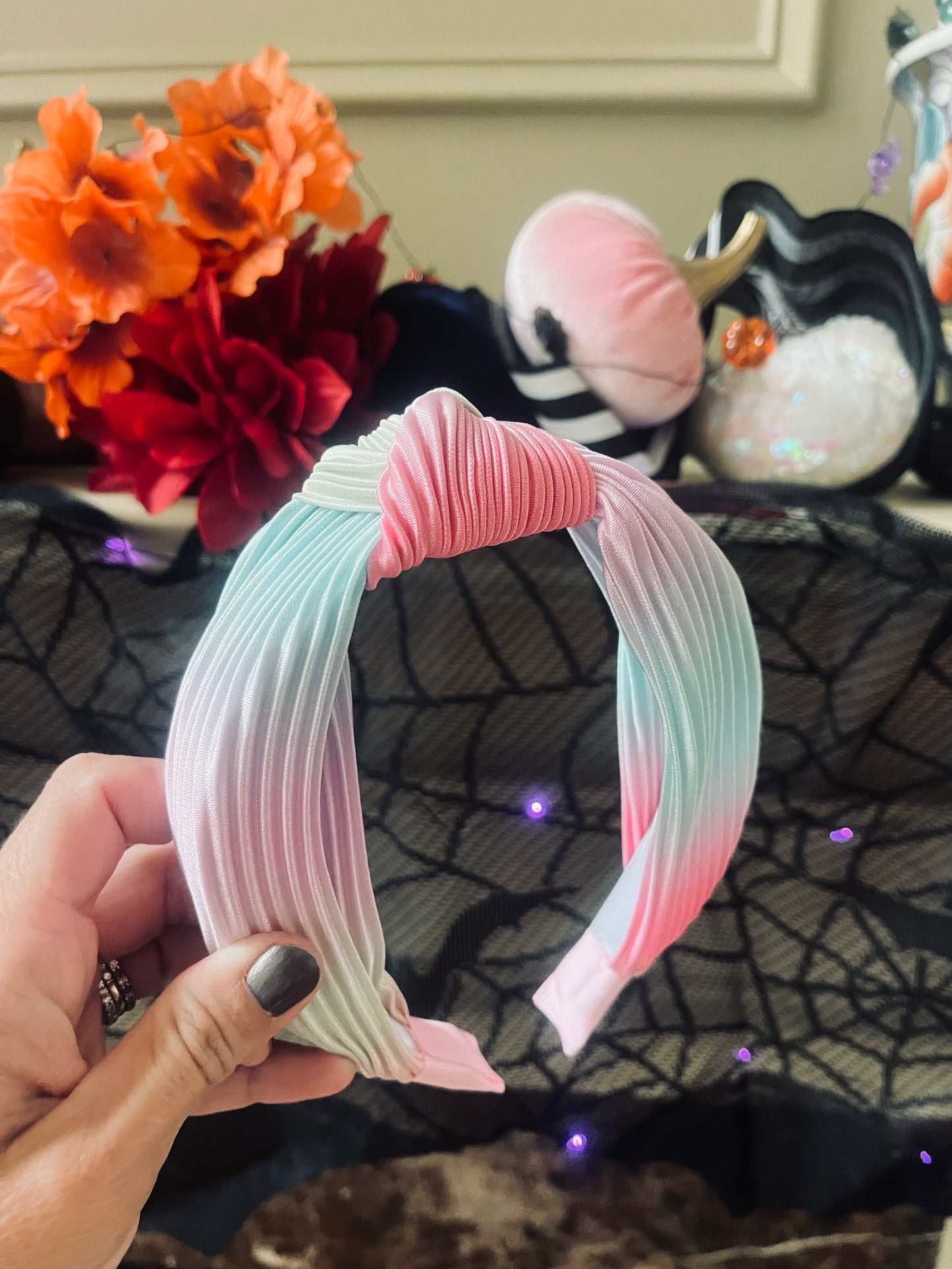 Cheeky Plum Pleated Knotband Rainbow