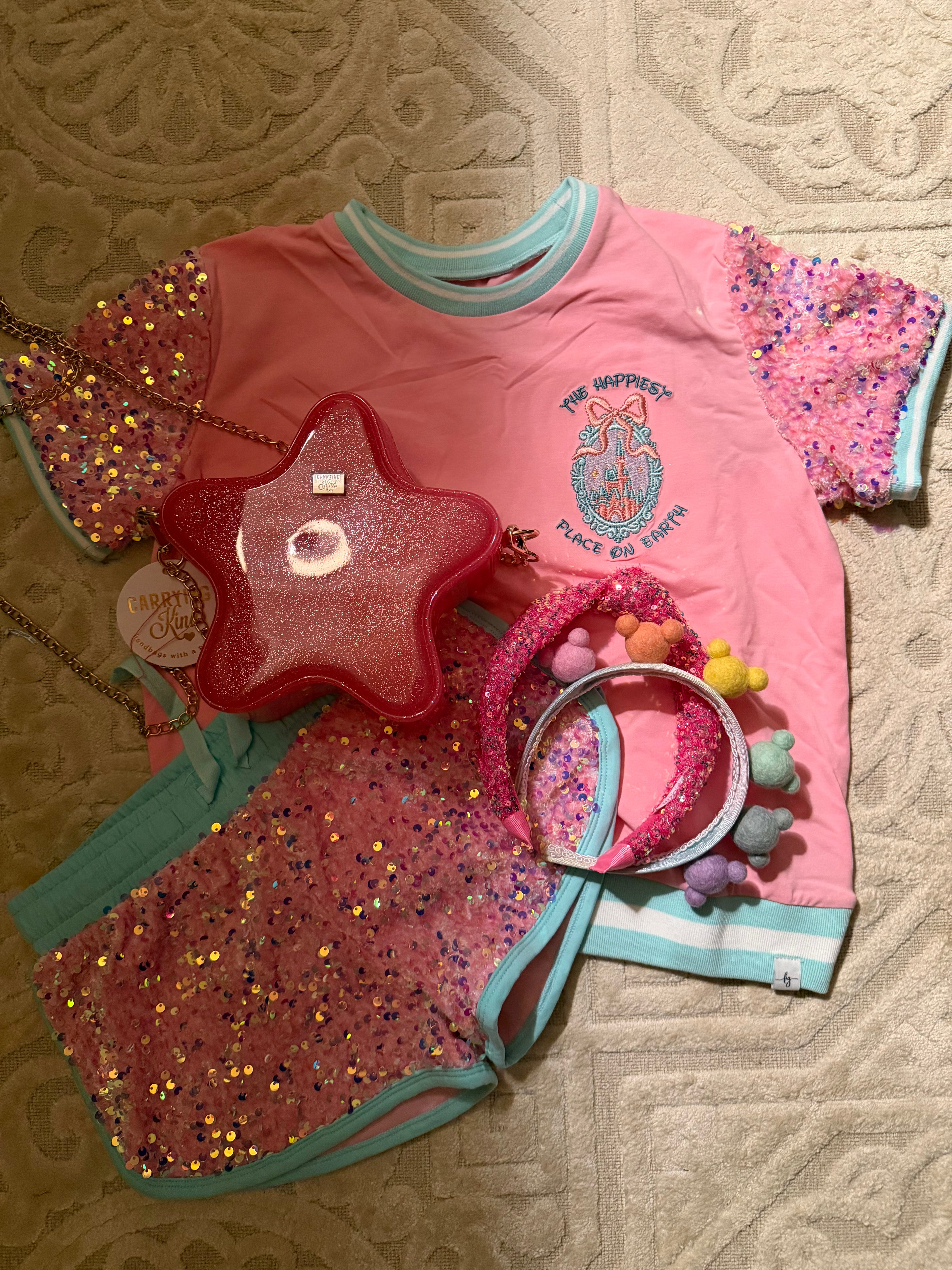 Happiest Place Two Piece Sequined Short Set ( only size 6 left!)