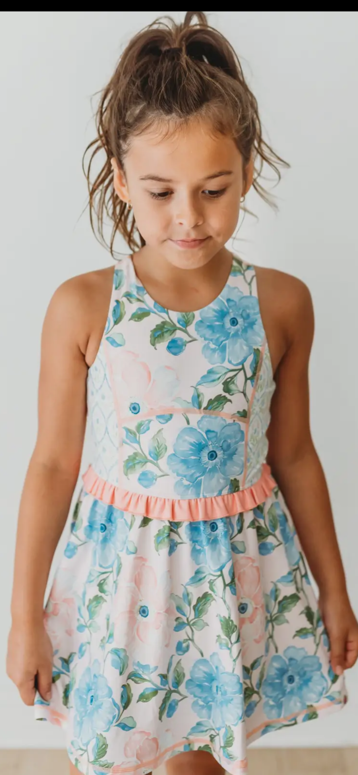 Blush & Bloom (blue) Athletic dress by Cheeky Plum