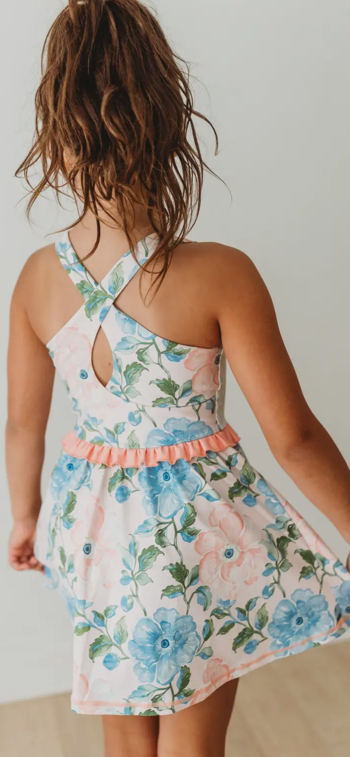 Blush & Bloom (blue) Athletic dress by Cheeky Plum