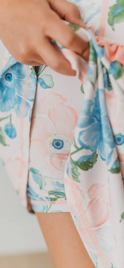 Blush & Bloom (blue) Athletic dress by Cheeky Plum (runs small)