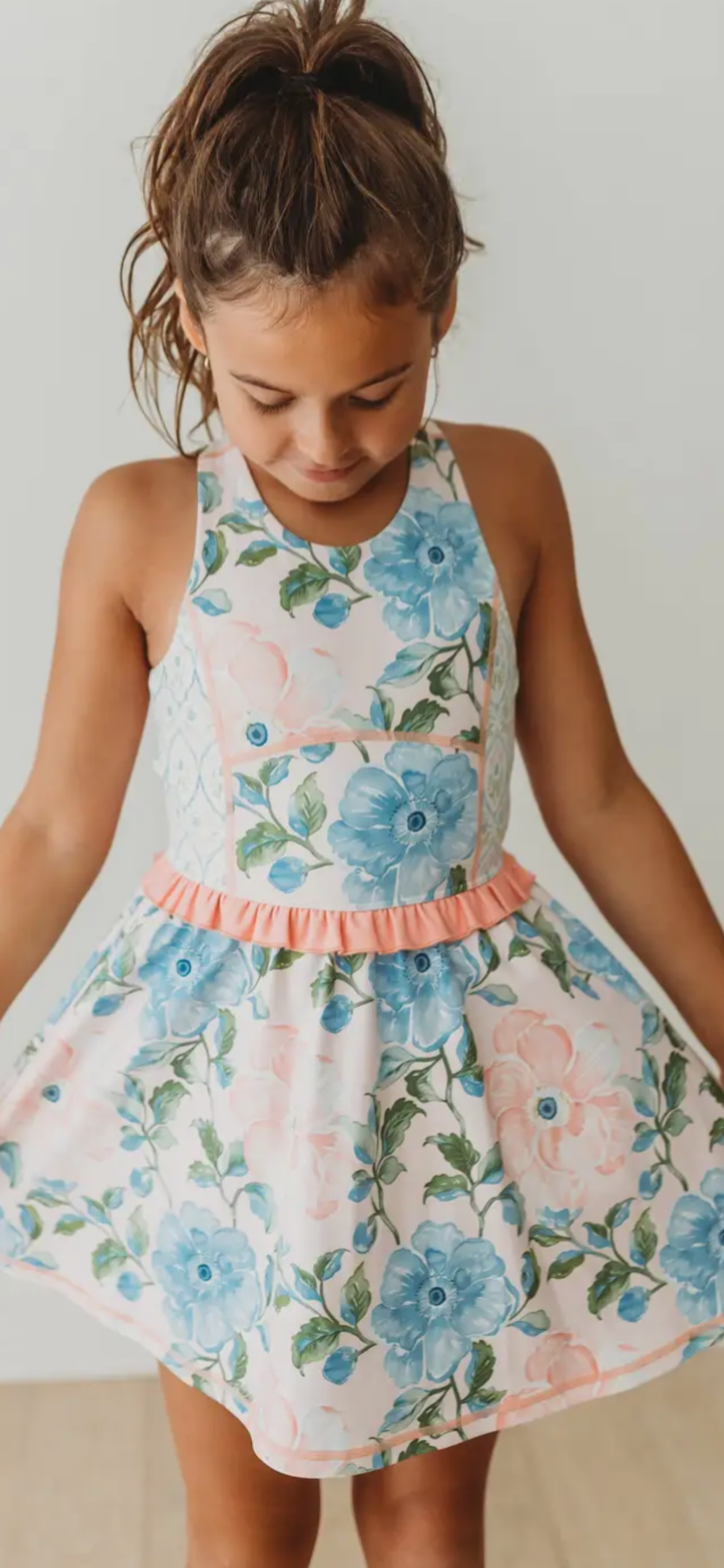 Blush & Bloom (blue) Athletic dress by Cheeky Plum