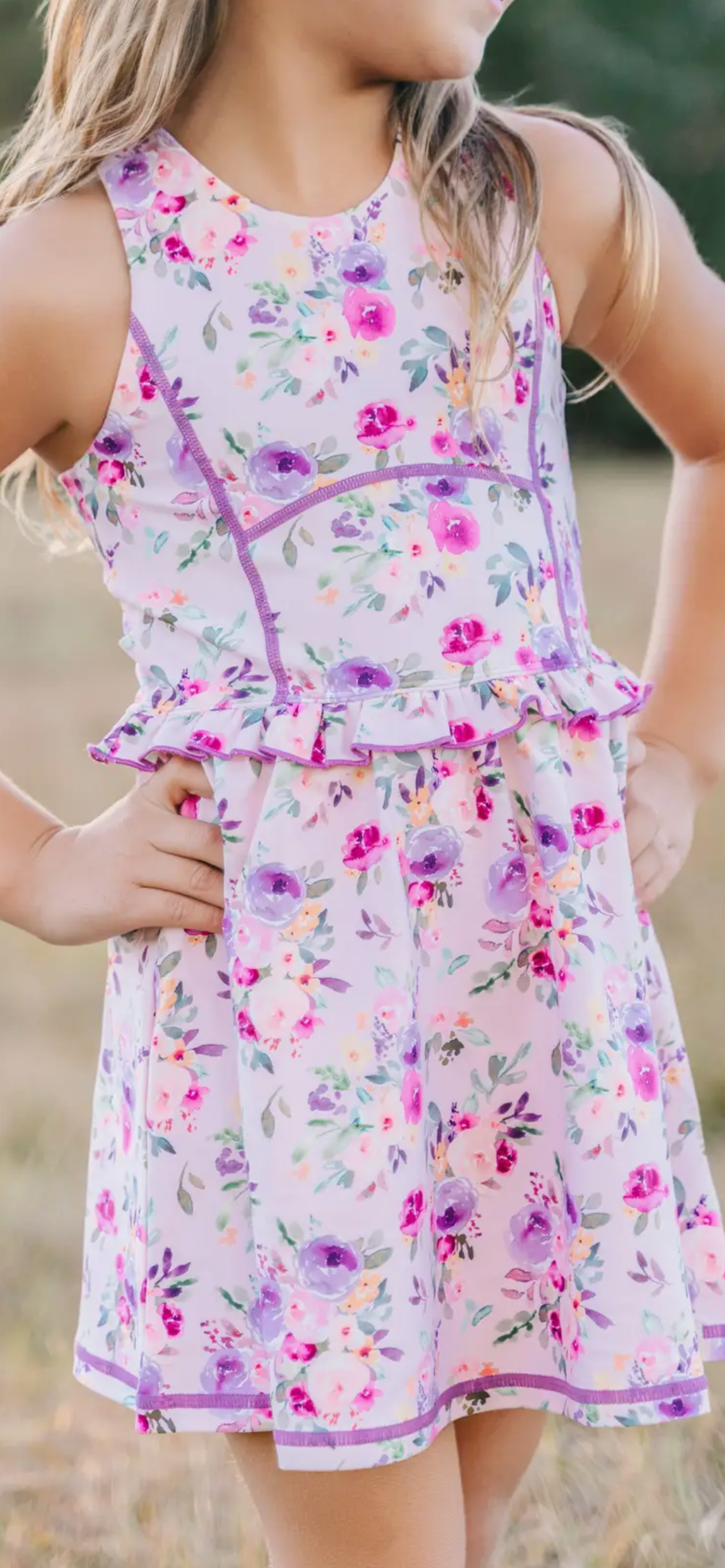 Violet Floral Athletic Dress by Cheeky Plum