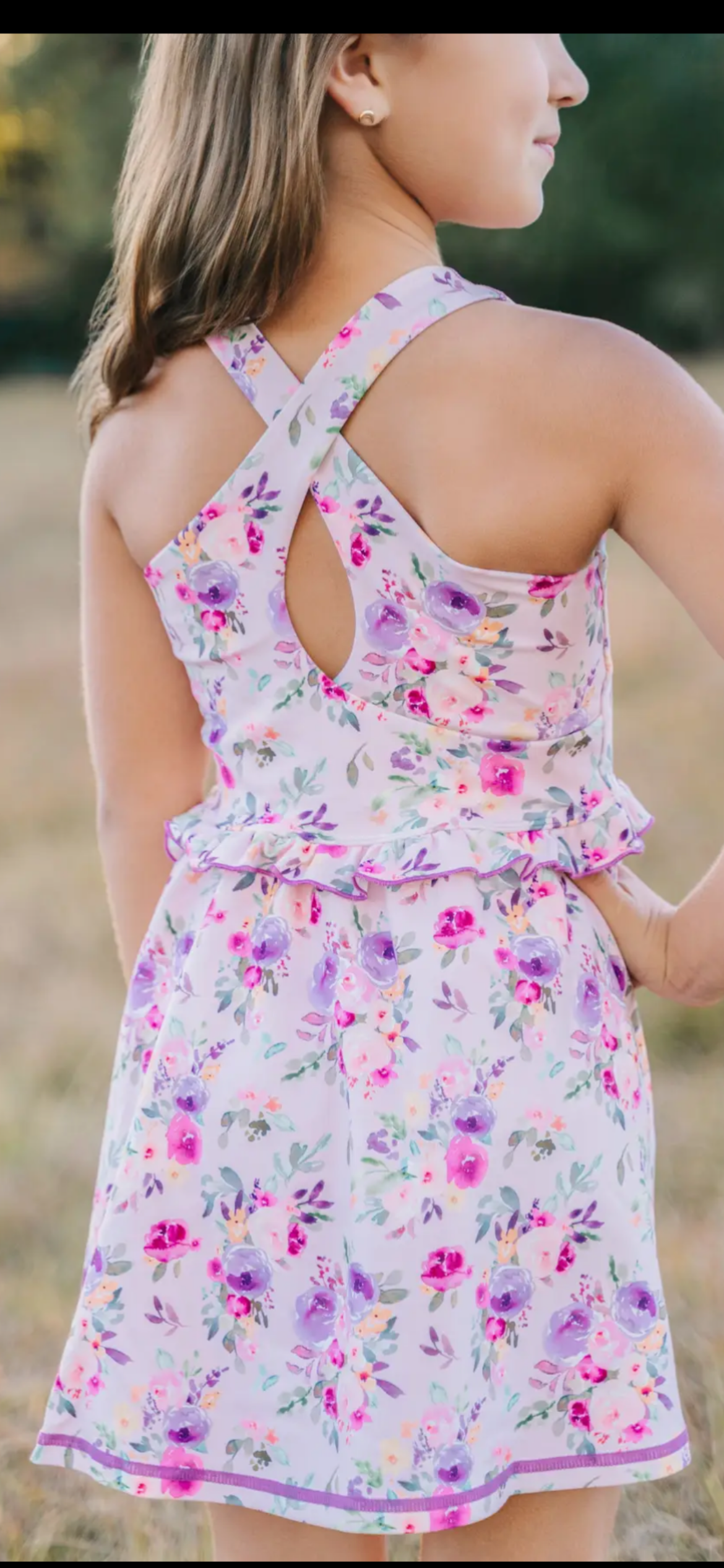 Violet Floral Athletic Dress by Cheeky Plum