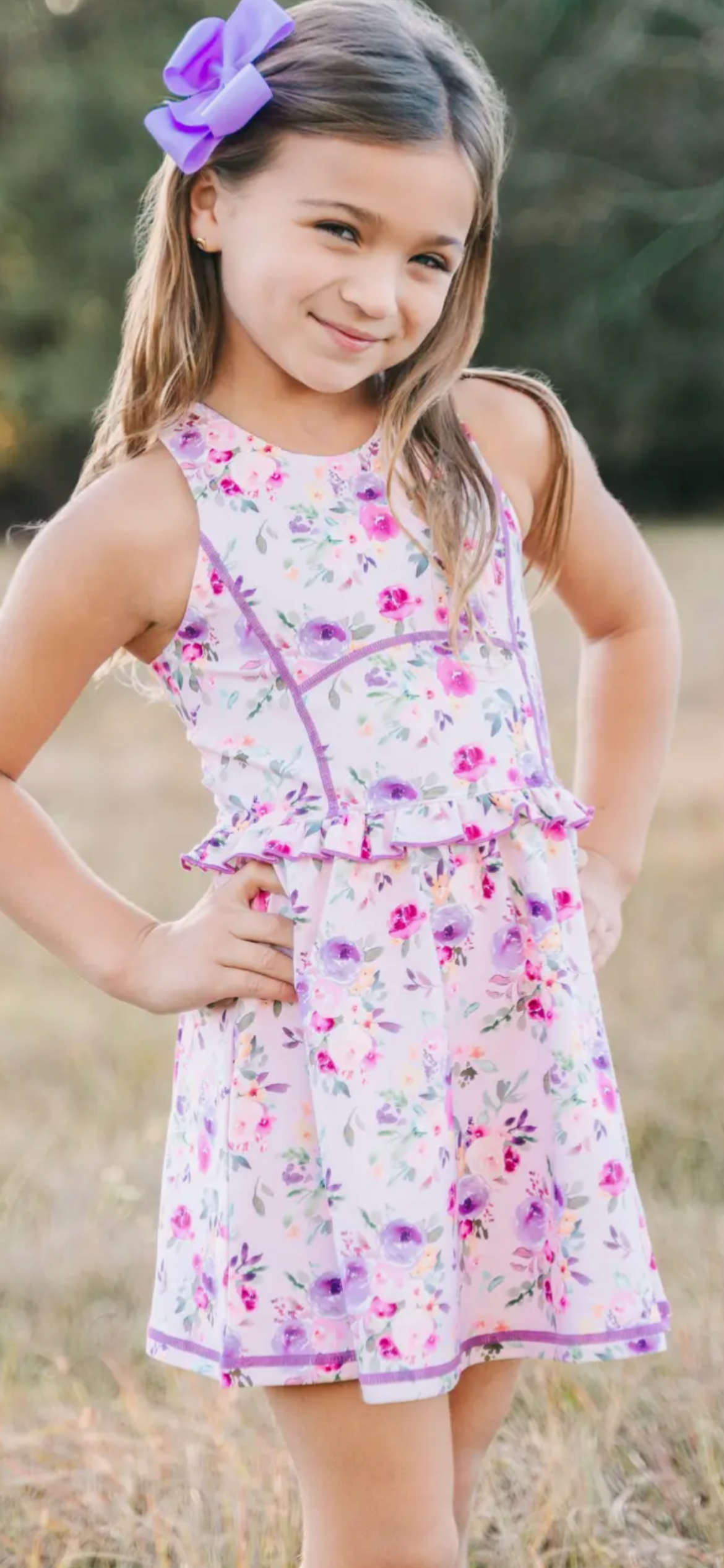 Violet Floral Athletic Dress by Cheeky Plum