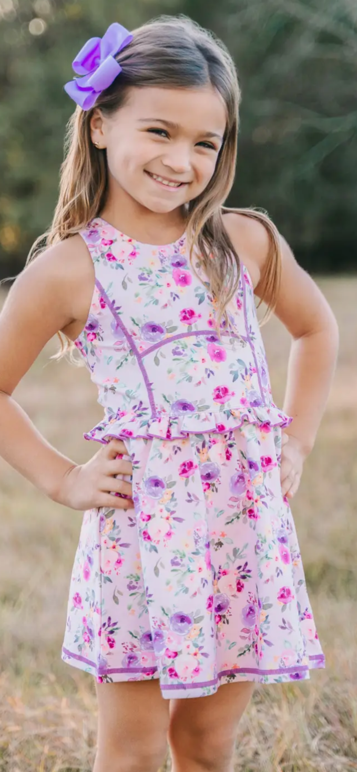 Violet Floral Athletic Dress by Cheeky Plum