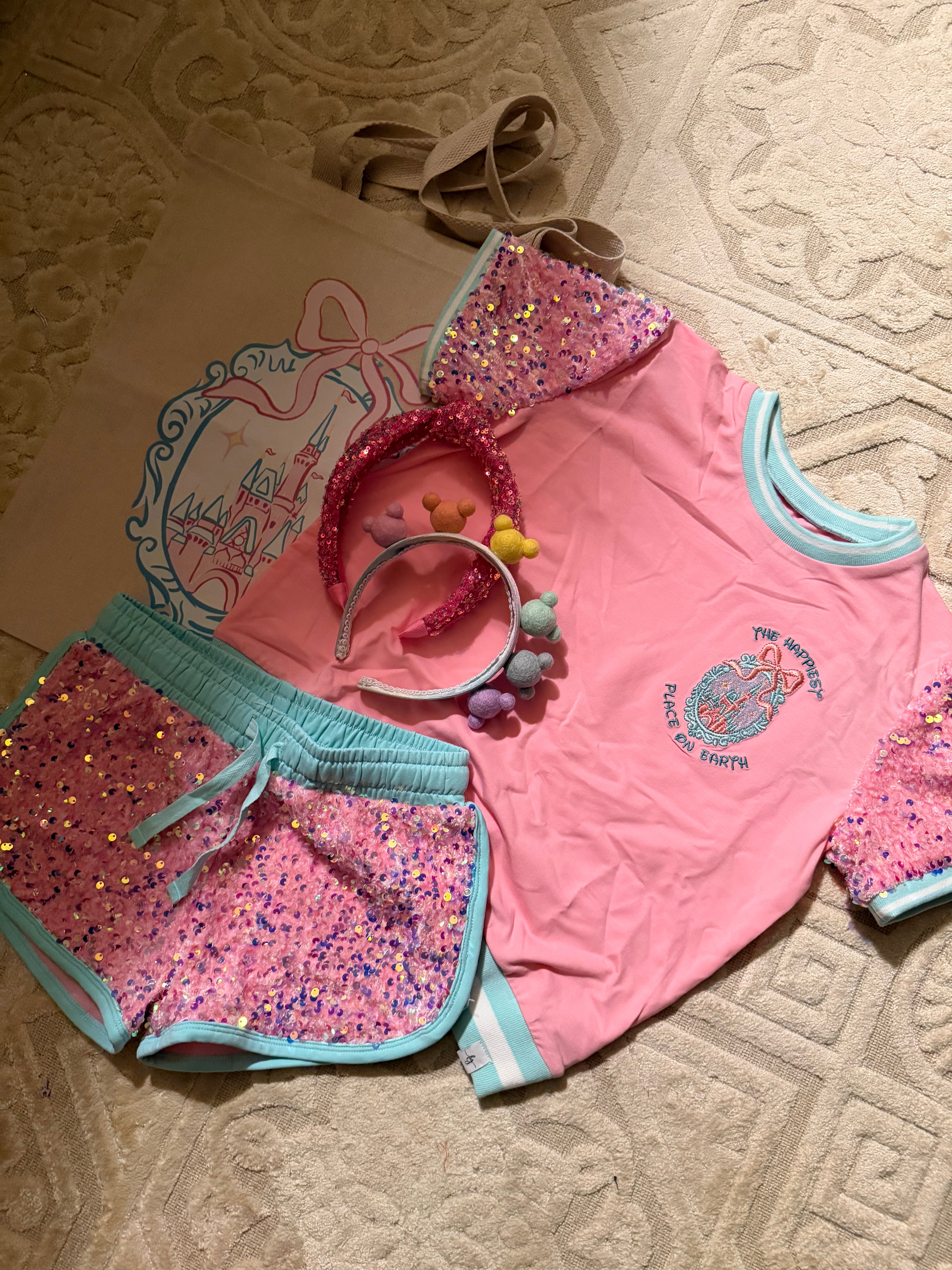 Happiest Place Two Piece Sequined Short Set ( only size 6 left!)