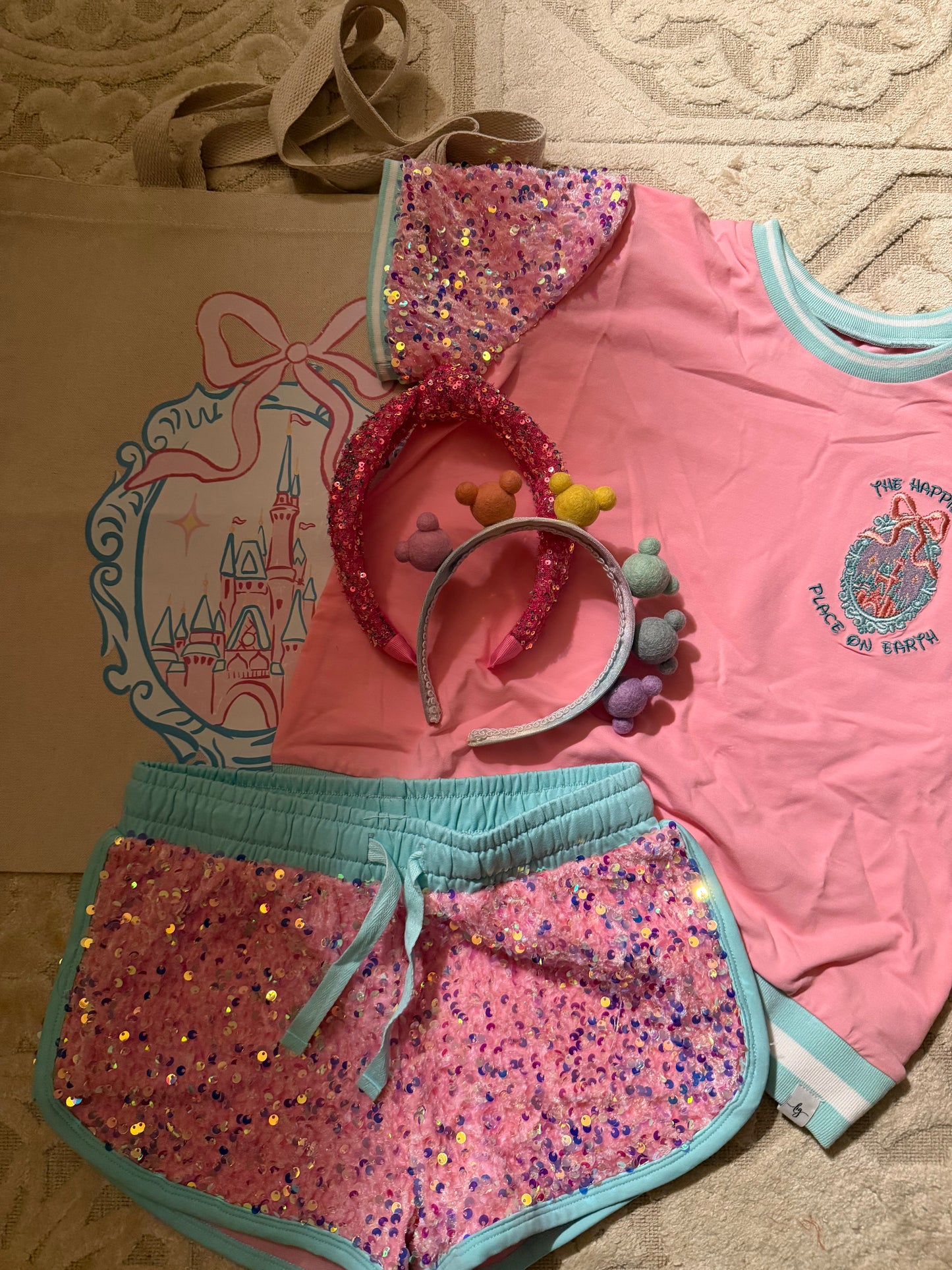 Happiest Place Two Piece Sequined Short Set ( only size 6 left!)
