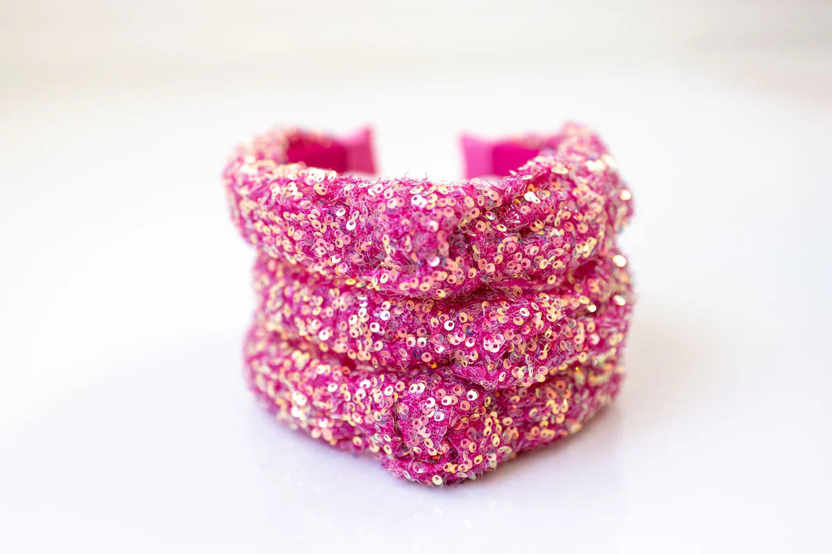 Cheeky Plum Sequined Headband Pop of Pink