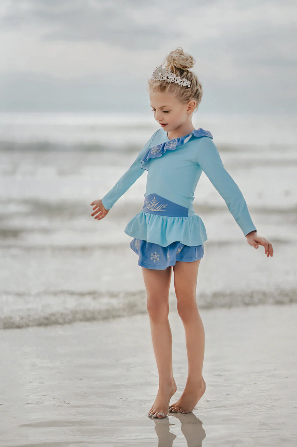 Only Little Once Designs Ice Queen Rash Guard Swim Set