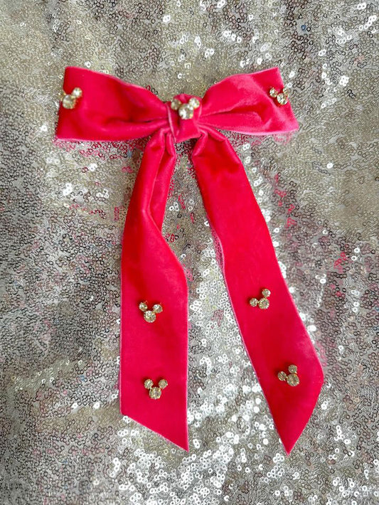 Hot Pink Velvet bow