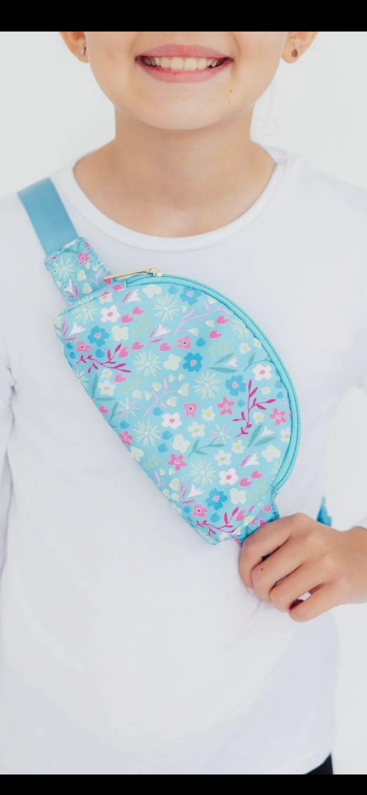 Mila & Rose Blue Floral Belt Bag (last one left)