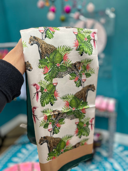 LA Trading Co Cheetah Drinking Wine Scarf